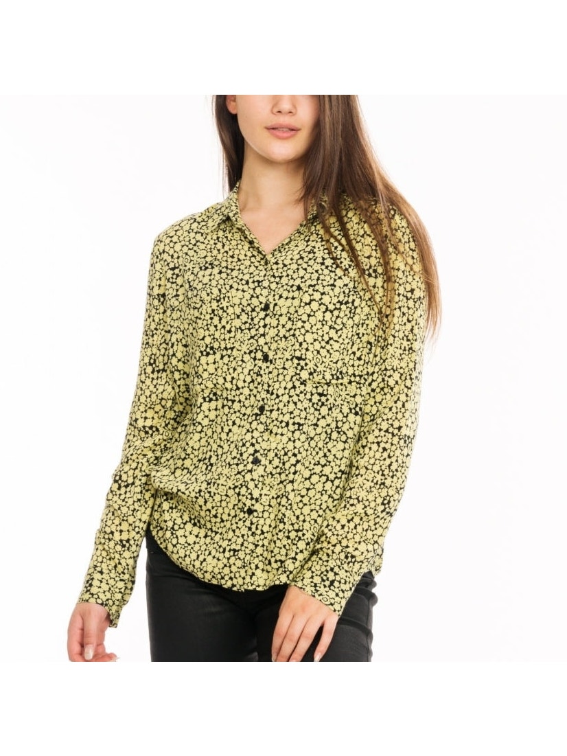 Samsoe Samsoe Yellow Buttercup Milly Aop 7201 Long Sleeve Blouse Size Xs